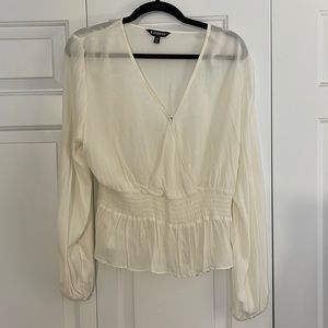 Express White Long Sleeve Top